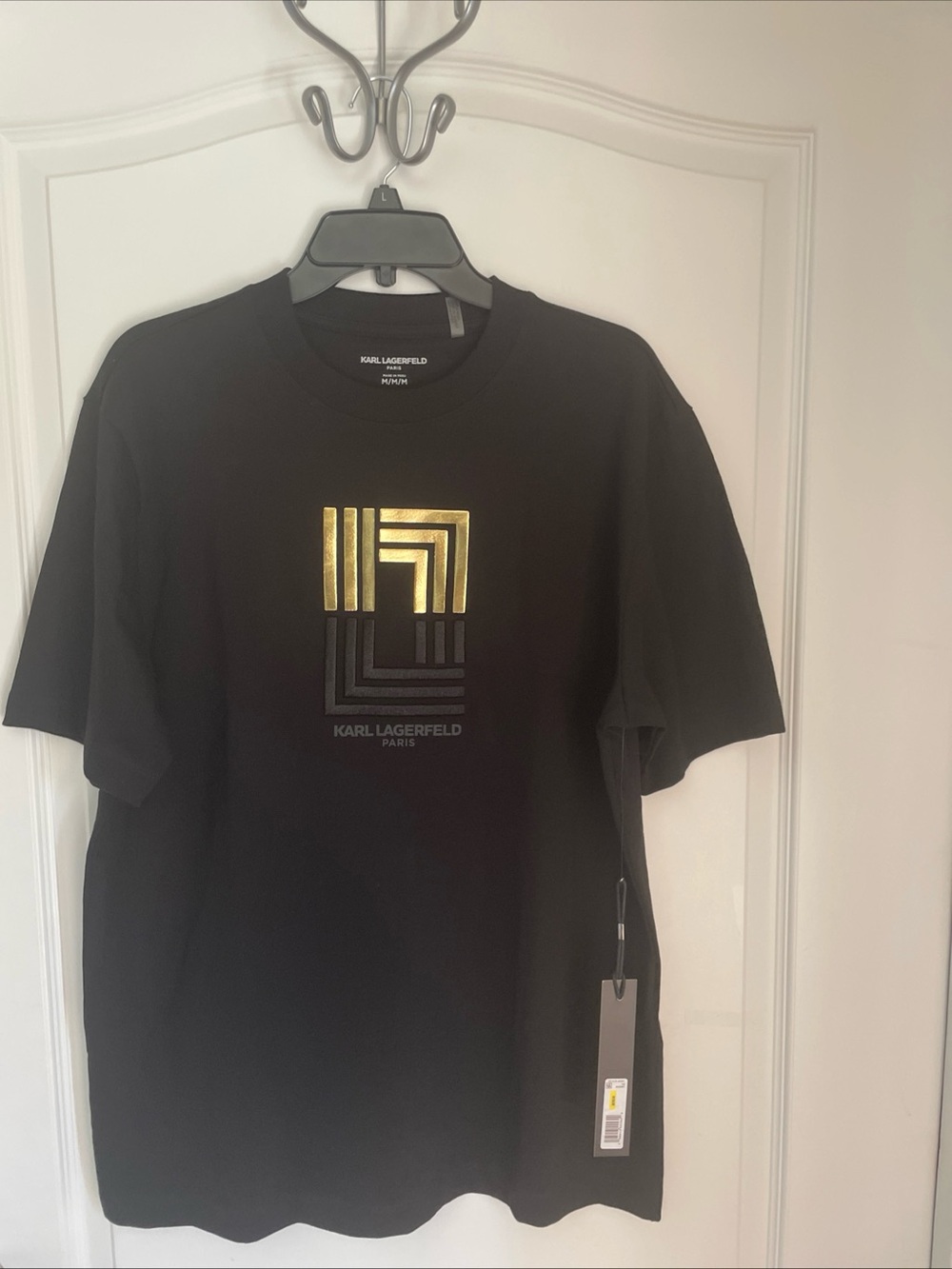 NWT Karl Lagerfeld Mirrored-Logo T-Shirt Size M Sold Out Everywhere